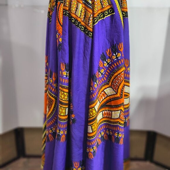 Lapogee Dashiki Print Purple Long Maxi Skirt and Small Scarf Women's Large - Picture 5 of 12